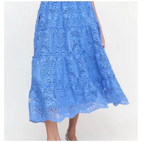 Hill House The Ribbon Ellie Nap Dress in Blue Lace Medium - Picture 3 of 8